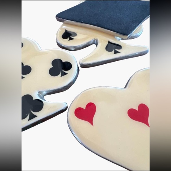 NWT 4 Suits ceramic anti-slip coasters ♣️♦️♠️♥️ - Picture 4 of 5